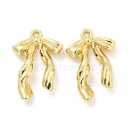Rack Plating Alloy Pendants, Bowknot Charms, Golden, 24.5x15.5x4mm, Hole: 1.6mm(PALLOY-I221-08G)