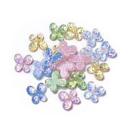 Resin Cabochons, with Paillette, Butterfly, Mixed Color, 20x21x7mm(RESI-F017-21)