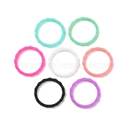 Silicone Finger Rings, Wave, Mixed Color, US Size 6, Inner Diameter: 17mm, 7pcs/bag(RJEW-H547-02)