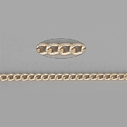 Oxidation Aluminum Curb Chains, Faceted, Unwelded, with Spool, Golden, 6x4x1.1mm, 100m/roll(CHA-TAC0004-04LG)