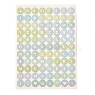 Scrapbooking Round with Capital Letter Self Adhesive Stickers, for Diary, Album, Notebook, DIY Arts and Crafts, Pale Green, 14x10x0.01cm, Tags: 10mm, 88pcs/sheet(DIY-I071-A03)