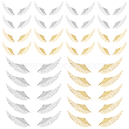 Elite 40 Pairs 4 Style Alloy Pendants, for DIY Necklace Bracelet, Wing, Platinum & Golden, 10pairs/style(FIND-PH0003-27)