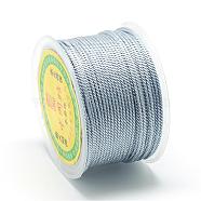 Nylon Threads, Milan Cords/Twisted Cords, Light Steel Blue, 1.5~2mm, about 54.68 yards(50m)/roll(NWIR-R039-051)