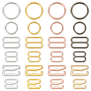 480Pcs 24 Styles Alloy Underwear Strap Adjustment Buckles, Bra Slider Hoop, Mixed Color, 8~14x9~15x1~1.5mm, Inner Diameter: 8~12mm, 20pcs/style(FIND-GA0003-35)