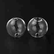 Handmade Two Holes Blown Glass Globe Beads, Round, for DIY Wish Bottle Pendants Glass Beads, Clear, 20mm, Hole: 2mm(FIND-WH0104-03G)