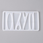 Silicone Molds, Hair Accessories Molds, For DIY Clamp Decoration, UV Resin & Epoxy Resin Jewelry Making, Mixed Shapes, White, 80x145x5mm(BG-TAC0002-05)