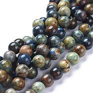 Natural Chrysocolla Beads Strands, Rouond, Round, 8mm, Hole: 0.9mm, about 49pcs/Strand, 15.67 inch(39.8cm)(G-L505-24-8mm)