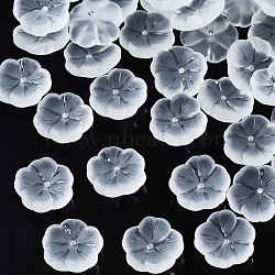 Transparent Frosted Glass Beads, Flower, Clear, 15x15x6mm, Hole: 1.2mm(GLAA-Q089-003-B001)