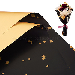 20 Sheets Plastic Gold Foil Flower Bouquets Wrapping Packaging, Suitable for Valentine's Day Gift Giving Decoration, Square, Black, 570x570x0.1mm(DIY-TAC0025-13B)