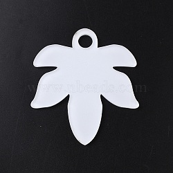Acrylic Heat Transfer Big Pendants, Blank Tags, Leaf, 86.5x78x3.5mm, Hole: 10.5mm(FIND-WH20002-24B)
