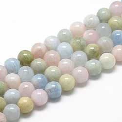 Natural Morganite Beads Strands, Grade A, Round, 4~5mm, Hole: 1mm, about 100pcs/strand, 15.7 inch(G-R446-4mm-07)