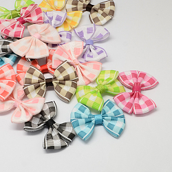 Handmade Woven Costume Accessories, Grosgrain Bowknot, Mixed Color, 54x42x8mm, about 200pcs/bag(WOVE-R083-M)