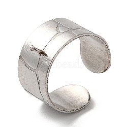304 Stainless Steel Open Cuff Ring Components, Loop Ring Base, Stainless Steel Color, Hole: 1.8mm, US Szie 7(17.3mm)(STAS-C079-04P)