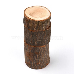 Schima Wood Candle Holder, Column, Coconut Brown, 54.5~59x58~60x25~70mm, 3pcs/set(DJEW-WH0037-18)