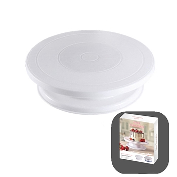 PP Plastic Turntable, Bakeware Tool, Round, White, 275x65mm