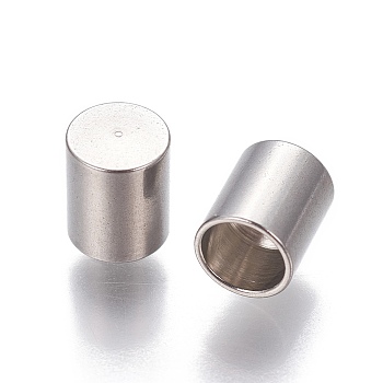 304 Stainless Steel Cord End Caps, Column, Stainless Steel Color, 4mm, Hole: 4mm,external diameter:5mm