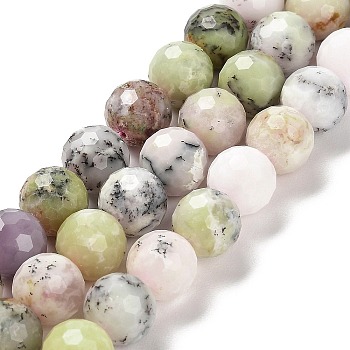 Natural African Opal Beads Strands, Faceted Round, 9.8~10.8mm, Hole: 1mm, about 38pcs/strand, 15.16''(38.5cm)