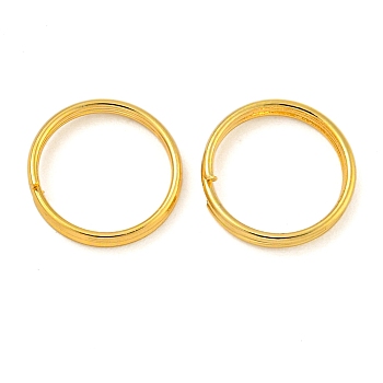 Brass Split Rings, Double Loops Jump Rings, Real 18K Gold Plated, 10x2mm, Inner Diameter: 9mm, Single Wire: 0.7mm, 100pcs/20g