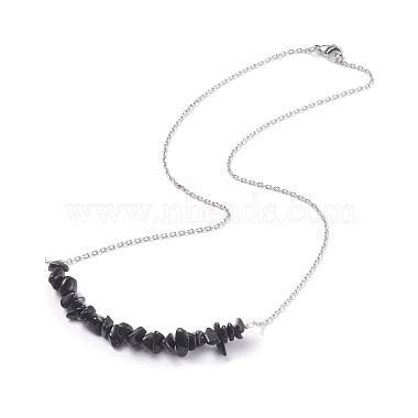Natural Obsidian Chips Beaded Jewelry Set(SJEW-JS01231-01)-4