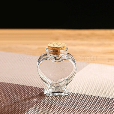 Clear Heart Glass Beads Containers