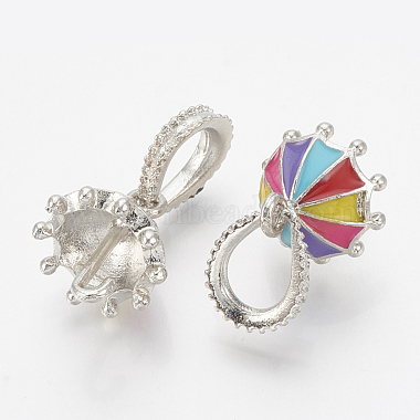 Colorful Umbrella Alloy+Enamel Dangle Beads