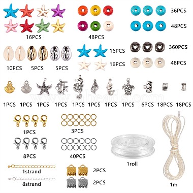 Kit de fabrication de bracelets de cheville sur le thème de l'océan(DIY-SZ0007-23)-7