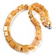 Natural Topaz Jade Hexagon Prism Graduated Beaded Necklaces for Women Men(NJEW-K388-03L)-1