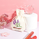 Lavender Pattern Embroidery Starter Drawstring Bag Making Kit(DIY-WH0308-156)-6