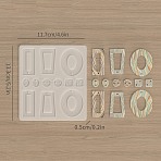 DIY Silicone Molds, Decoration Making, Resin Casting Molds, For UV Resin, Epoxy Resin Jewelry Making, Clear, 133x117x5mm, Hole: 2mm, Inner Diameter: 13.5~47x12~39mm(X1-SIMO-H020-01G)