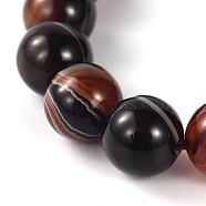 Natural Agate Round Bead Strands, Dyed, Coconut Brown, 10mm, Hole: 1mm, about 37pcs/strand, 14.6 inch(G-M117-10mm-01)