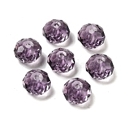 Glass Imitation Austrian Crystal Beads, Faceted, Rondelle, Medium Purple, 8x5~5.5mm, Hole: 1.2~1.5mm(GLAA-D015-01A-24)