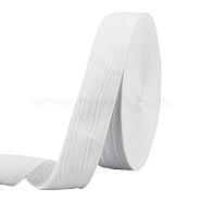 Cotton Cotton Twill Tape Ribbons, Herringbone Ribbons, for for Home Decoration, Wrapping Gifts & DIY Crafts Decorative, White, 40mm(OCOR-WH0057-30G-01)