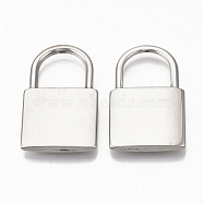 304 Stainless Steel Pendants, Padlock, Stainless Steel Color, 38x23x4.5mm, Hole: 14x14.5mm(STAS-T050-025P)