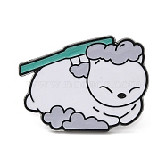 Alloy Enamel Brooch, Pin for Backpack Clothes, Bathing Cat, 23x31x1.5mm(JEWB-E022-05EB-06)