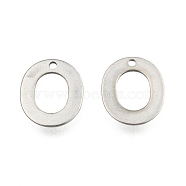 304 Stainless Steel Letter Charms, Letter.O, 11x10x0.5mm, Hole: 1mm(X-STAS-O072-O)