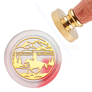 Brass Wax Seal Stamp with Handle, for DIY Scrapbooking, Horse Pattern, 3.5x1.18 inch(8.9x3cm)(AJEW-WH0184-0063)