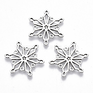 Tibetan Style Alloy Pendants, Lead Free & Cadmium Free, Snowflake, Antique Silver, 25x22x1.5mm, Hole: 0.7mm, about 350pcs/500g(TIBE-N010-32AS-RS)