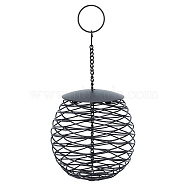 Iron Bird Hanging Feeder, Outdoor Bird Feeder, Garden Waterproof Decoration Container, Black, 26x13cm, Inner Diameter: 7.8cm, Ring: 3.9x0.2cm(AJEW-WH0181-35)