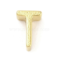 304 Stainless Steel Pendants, Real 24K Gold Plated, Letter T, 8x5.5x4mm, Hole: 1.6mm(STAS-S137-01G-T)