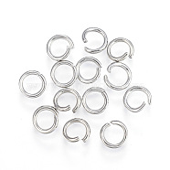 Tarnish Resistant 304 Stainless Steel Jump Rings, Open Jump Rings, Stainless Steel Color, 18 Gauge, 6x1mm, Inner Diameter: 4mm(A-STAS-F110-06P)