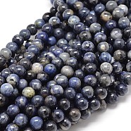 Natural Sodalite Round Beads Strands, 6mm, Hole: 1mm, about 62pcs/strand, 15.5 inch(G-P075-07-6mm)