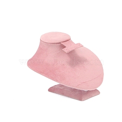 Velvet Necklaces Display Stands, Jewelry Storage Stands, Pink, 16x16x12cm(PW-WG142A7-01)