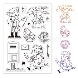 PVC Plastic Stamps, for DIY Scrapbooking, Photo Album Decorative, Cards Making, Stamp Sheets, Animal Pattern, 16x11x0.3cm(DIY-WH0167-56-476)