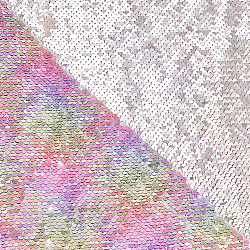 Reversible Sequin Polyester Fabric, for Dress Performance Stage, Pearl Pink, 130x50x0.08cm(DIY-WH0308-547A)