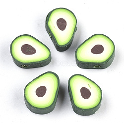 Handmade Polymer Clay Beads, Avocado, Green, 11.5x9x5mm, Hole: 2mm(CLAY-Q215-01C)