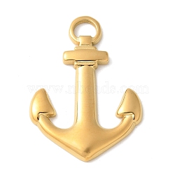 304 Stainless Steel Pendants, Ion Plating(IP), Anchor Charms, Real 14K Gold Plated, 30.5x22x2.5mm, Hole: 4.5x3mm(STAS-G352-31G)