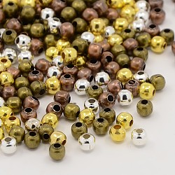Mixed Iron Round Spacer Beads, 4mm, Hole: 1.5mm, about 2000pcs/200g(IFIN-E148Y-M)