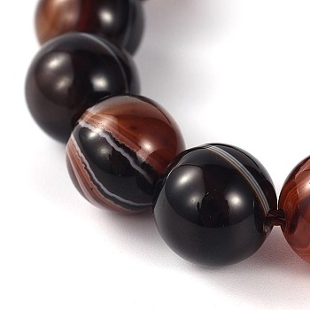 Natural Agate Round Bead Strands, Dyed, Coconut Brown, 10mm, Hole: 1mm, about 37pcs/strand, 14.6 inch