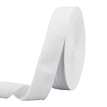 Cotton Cotton Twill Tape Ribbons, Herringbone Ribbons, for for Home Decoration, Wrapping Gifts & DIY Crafts Decorative, White, 40mm