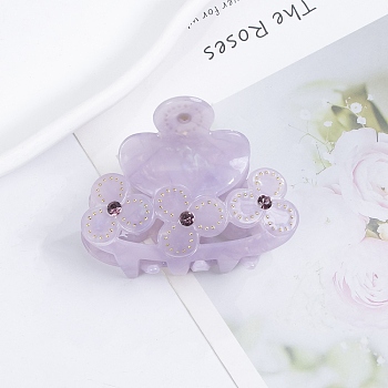 PVC Claw Hair Clips for Women, Flower Jaw Clips, Lilac, 51x62x41mm
